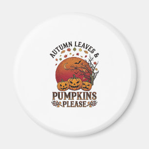 Herbstlaub Kürbisse Bitte Halloween Fledermäuse Bä Magnet