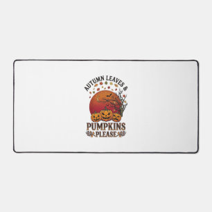 Herbstlaub Kürbisse Bitte Halloween Fledermäuse Bä Schreibtischunterlage
