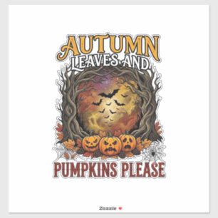 Herbstlaub Kürbisse Bitte Halloween Gruselige Bäum Aufkleber