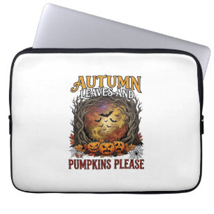 Herbstlaub Kürbisse Bitte Halloween Gruselige Bäum Laptopschutzhülle