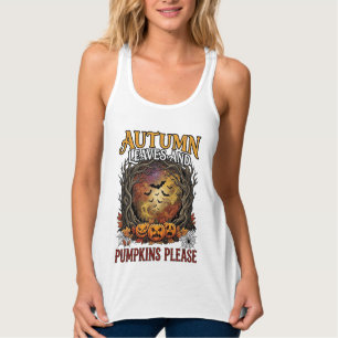 Herbstlaub Kürbisse Bitte Halloween Gruselige Bäum Tank Top