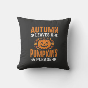 Herbstlaub Kürbisse Bitte Halloween Kürbis De Kissen