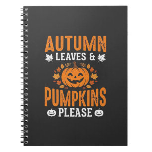 Herbstlaub Kürbisse Bitte Halloween Kürbis De Notizblock