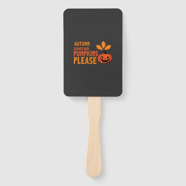 Herbstlaub Kürbisse Bitte Halloween Kürbis Oder Fächer (Vorderseite)