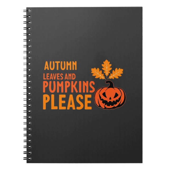 Herbstlaub Kürbisse Bitte Halloween Kürbis Oder Notizblock (Vorderseite)