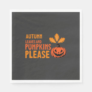 Herbstlaub Kürbisse Bitte Halloween Kürbis Oder Serviette