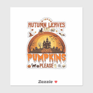Herbstlaub Kürbisse Bitte Halloween Verhextes Zuha Aufkleber