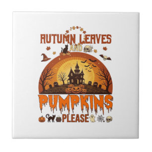 Herbstlaub Kürbisse Bitte Halloween Verhextes Zuha Fliese