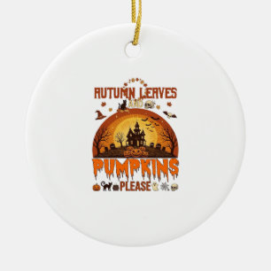 Herbstlaub Kürbisse Bitte Halloween Verhextes Zuha Keramik Ornament