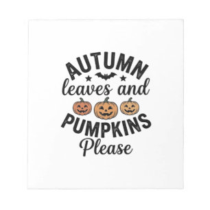 Herbstlaub-Kürbisse Bitte Vintage-Halloween-De Notizblock