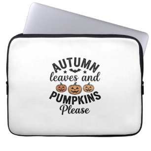 Herbstlaub Kürbisse Bitte Vintage Halloween Dekora Laptopschutzhülle