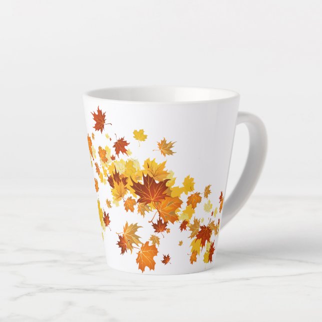 Herbstlaub Latte Tasse (Rechte Ecke)