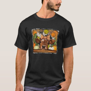 Herbstlaub Milchkuh Mutter Färse Landwirtschaft Ba T-Shirt