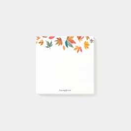 Herbstlaub mit Personalisiertem Namen Post-it Klebezettel