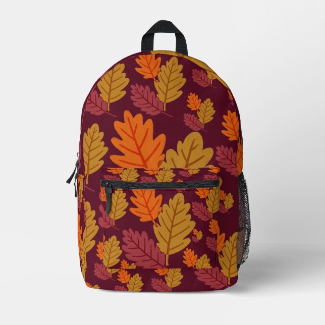 Herbstlaub-Muster | Bedruckter Rucksack (Vorderseite)