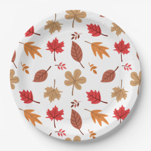 Herbstlaub Muster Pappteller