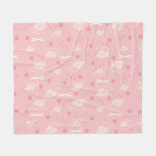 Herbstlaub-Muster Rosa Vanille Fleecedecke