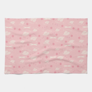 Herbstlaub-Muster Rosa Vanille Geschirrtuch
