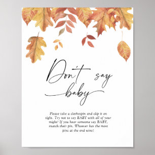 Herbstlaub - Nicht Baby sagen Poster