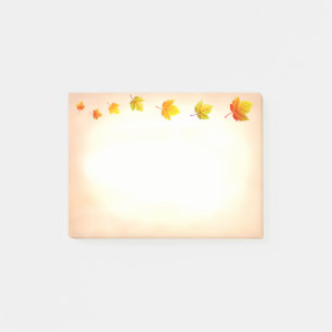 Herbstlaub Noten Post-it Klebezettel