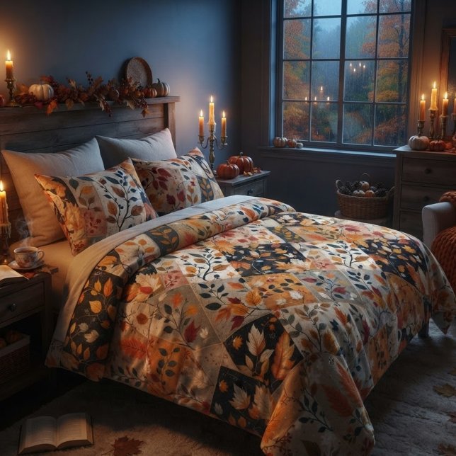 Herbstlaub-Patchwork. Fleecedecke (Von Creator hochgeladen)
