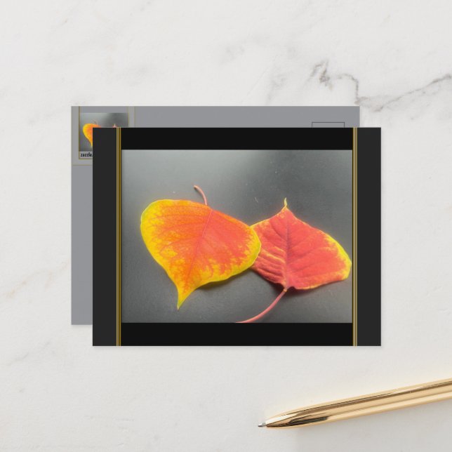 Herbstlaub Postkarte (Vorderseite/Rückseite Beispiel)