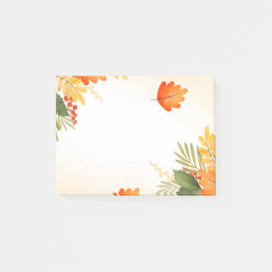 Herbstlaub Postnotizen Post-it Klebezettel