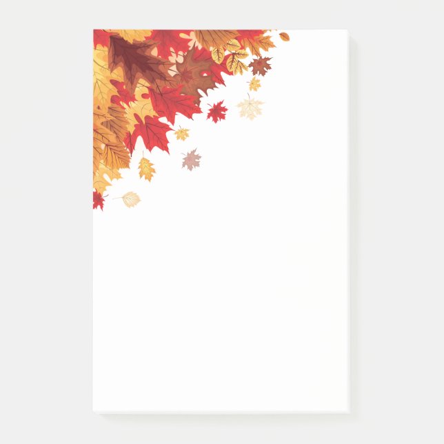 Herbstlaub Postnotizen Post-it Klebezettel (Vorderseite)