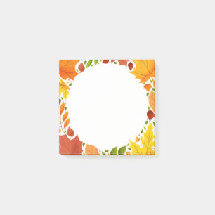 Herbstlaub Postnotizen Post-it Klebezettel