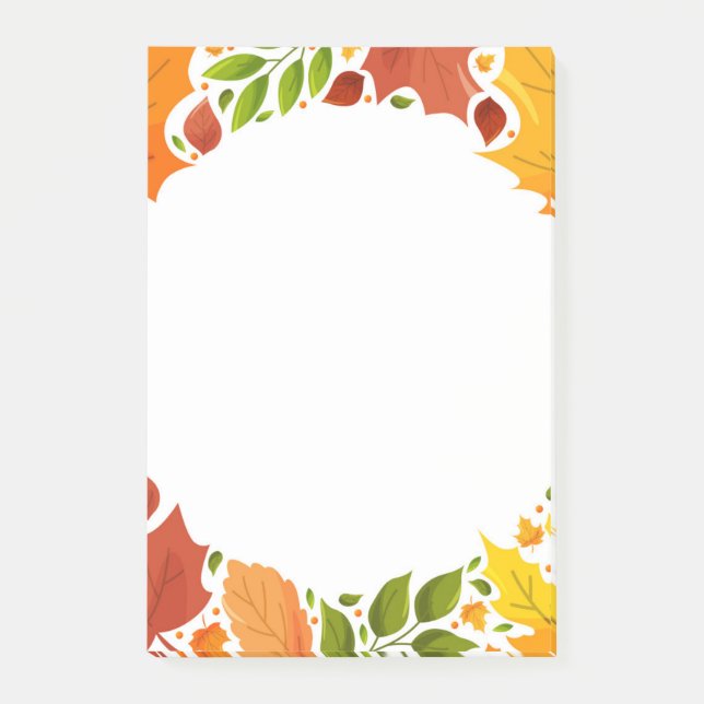 Herbstlaub Postnotizen Post-it Klebezettel (Vorderseite)