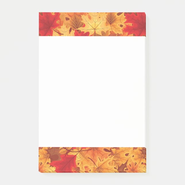 Herbstlaub Postnotizen Post-it Klebezettel (Vorderseite)