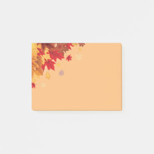 Herbstlaub Postnotizen Post-it Klebezettel