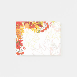 Herbstlaub Postnotizen Post-it Klebezettel