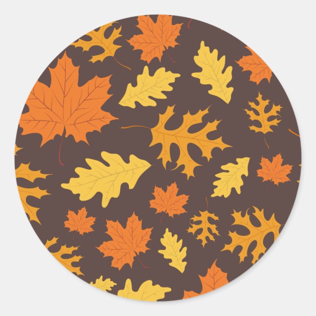 Herbstlaub Runder Aufkleber (Vorderseite)