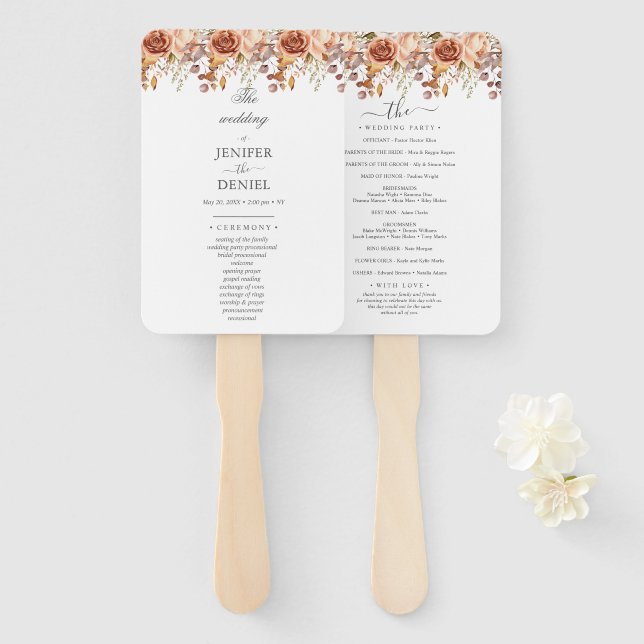 Herbstlaub Rustikale Boho-Hochzeit im Landhausstil Fächer (Vorne und Hinten)