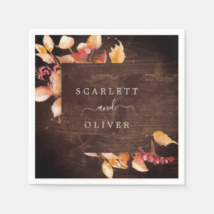 Herbstlaub   Rustikale Braun - Hochzeit Serviette
