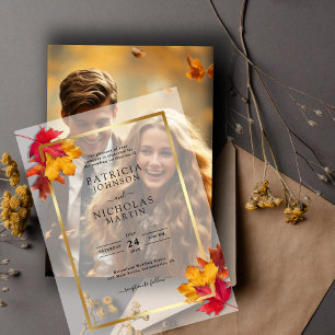 Herbstlaub Rustikale Hochzeit mit goldenen Rahmen