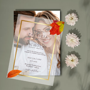 Herbstlaub Rustikale Hochzeit mit goldenen Rahmen