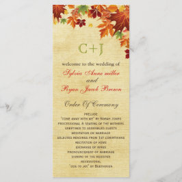 Herbstlaub Rustikale Hochzeit Programm