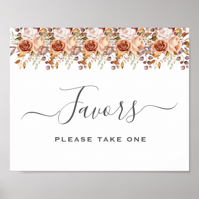 Herbstlaub Rustikale Land Boho Hochzeit Poster (Vorne)