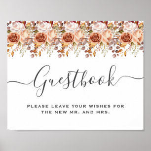 Herbstlaub Rustikale Land Boho Hochzeit Poster