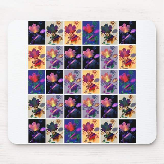 Herbstlaub Rustikale Patchwork-Quilt-Collage Mousepad (Vorne)