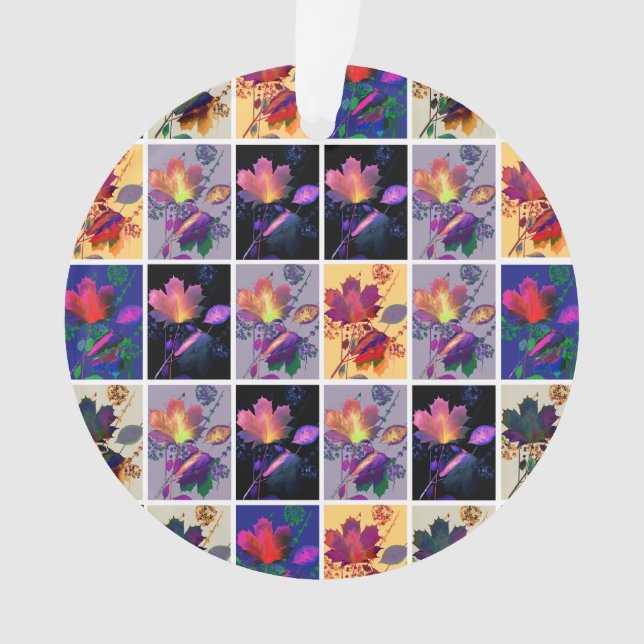 Herbstlaub-Rustikale Patchwork-Quilt-Collage Ornament (Vorderseite)