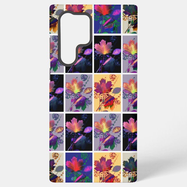 Herbstlaub Rustikale Patchwork-Quilt-Collage Samsung Galaxy Hülle (Rückseite)