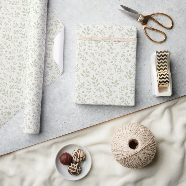 Herbstlaub Sanftes Oliv - Neutral   Geschenkpapier (Kunsthandwerk)