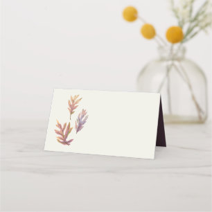 Herbstlaub schlichter eleganter Erntedank Platzkarte