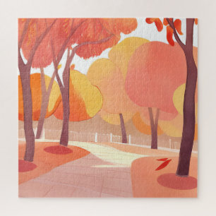 Herbstlaub-Spaziergang   Abstrakte Aquarellmalerei