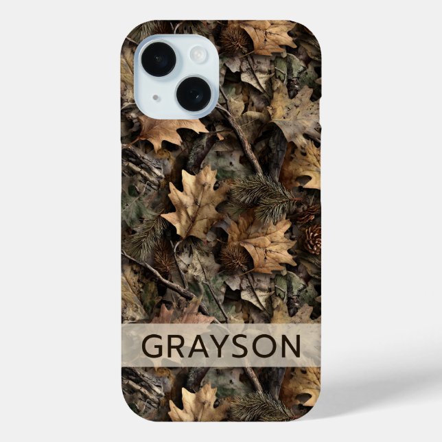 Herbstlaub-Tarnung Personalisiert Case-Mate iPhone Hülle (Rückseite)
