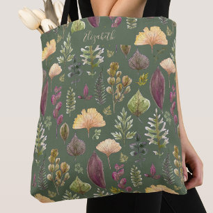Herbstlaub-Tasche mit individuellem Namen in Salbe Tasche