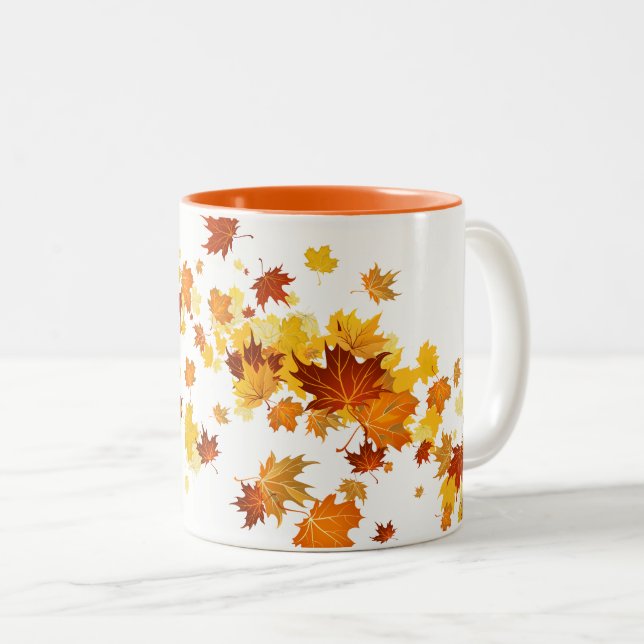 Herbstlaub-Tasse Zweifarbige Tasse (VorderseiteRechts)